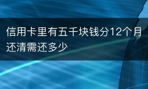 信用卡里有五千块钱分12个月还清需还多少