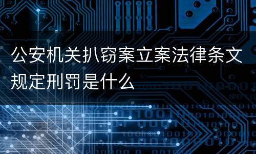 公安机关扒窃案立案法律条文规定刑罚是什么