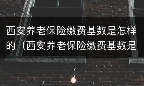 西安养老保险缴费基数是怎样的（西安养老保险缴费基数是怎样的啊）