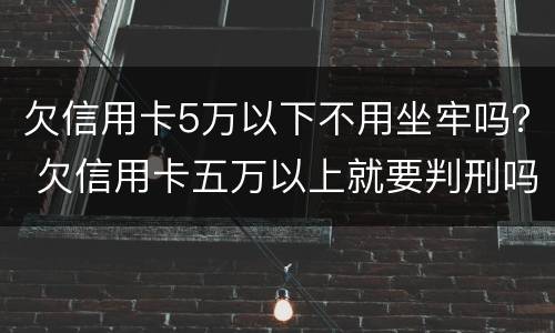 欠信用卡5万以下不用坐牢吗？ 欠信用卡五万以上就要判刑吗?