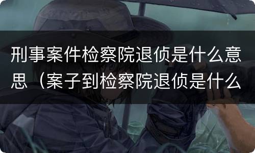 刑事案件检察院退侦是什么意思（案子到检察院退侦是什么意思）