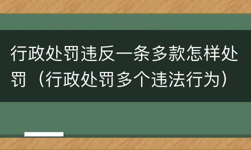 行政处罚违反一条多款怎样处罚（行政处罚多个违法行为）