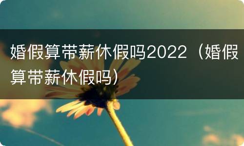 婚假算带薪休假吗2022（婚假算带薪休假吗）