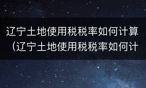 辽宁土地使用税税率如何计算（辽宁土地使用税税率如何计算的）