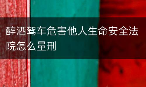 醉酒驾车危害他人生命安全法院怎么量刑