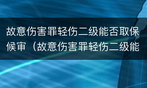 故意伤害罪轻伤二级能否取保候审（故意伤害罪轻伤二级能否取保候审呢）