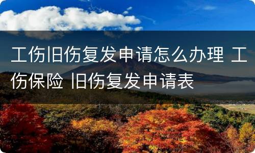 工伤旧伤复发申请怎么办理 工伤保险 旧伤复发申请表