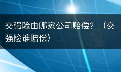 交强险由哪家公司赔偿？（交强险谁赔偿）