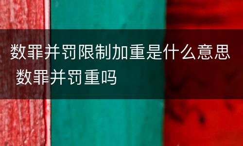 数罪并罚限制加重是什么意思 数罪并罚重吗