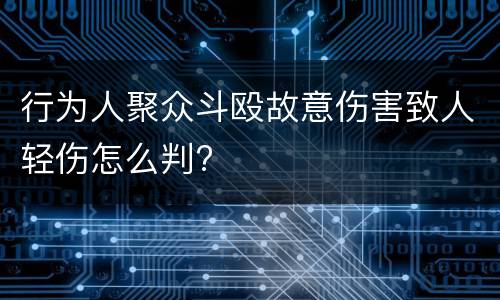 行为人聚众斗殴故意伤害致人轻伤怎么判?