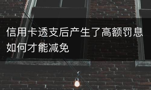 信用卡透支后产生了高额罚息如何才能减免