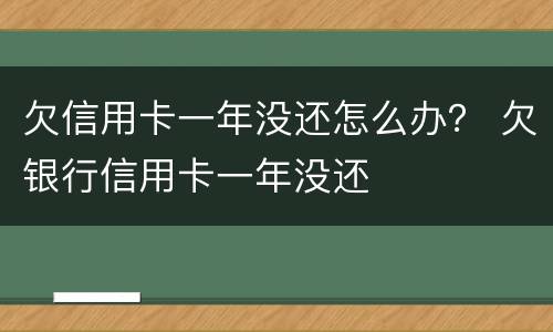 欠信用卡一年没还怎么办？ 欠银行信用卡一年没还