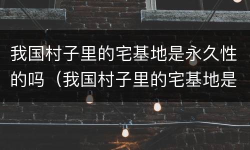 我国村子里的宅基地是永久性的吗（我国村子里的宅基地是永久性的吗为什么）