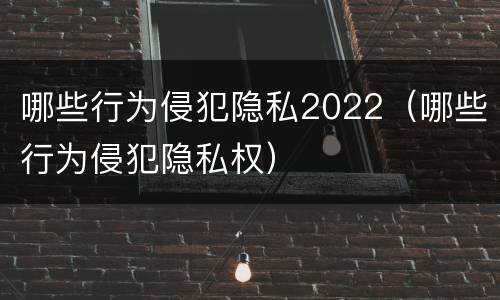 哪些行为侵犯隐私2022（哪些行为侵犯隐私权）