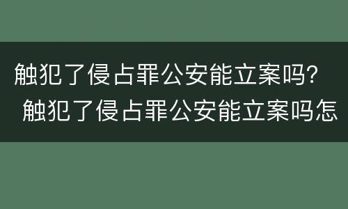 触犯了侵占罪公安能立案吗？ 触犯了侵占罪公安能立案吗怎么处理