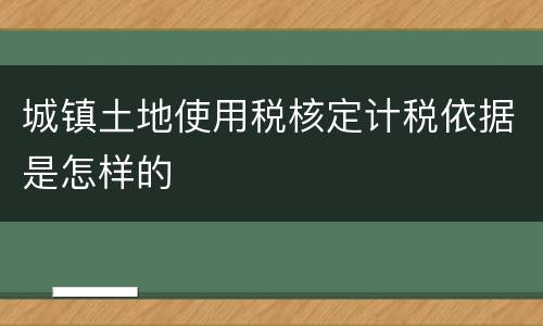 城镇土地使用税核定计税依据是怎样的