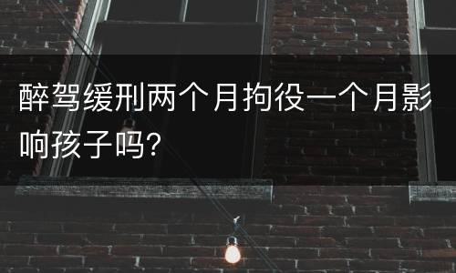 醉驾缓刑两个月拘役一个月影响孩子吗？