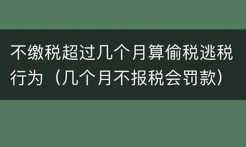 不缴税超过几个月算偷税逃税行为（几个月不报税会罚款）