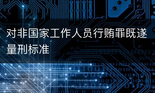 对非国家工作人员行贿罪既遂量刑标准