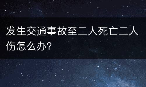 发生交通事故至二人死亡二人伤怎么办？