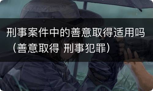 刑事案件中的善意取得适用吗（善意取得 刑事犯罪）