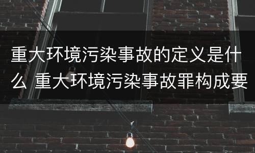 重大环境污染事故的定义是什么 重大环境污染事故罪构成要件