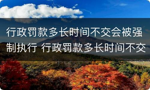 行政罚款多长时间不交会被强制执行 行政罚款多长时间不交会被强制执行呢