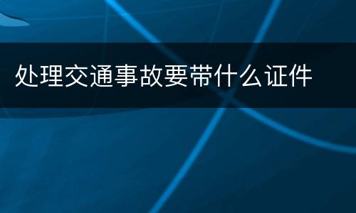 处理交通事故要带什么证件