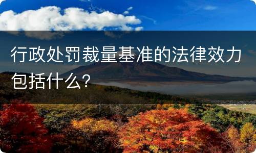 行政处罚裁量基准的法律效力包括什么？