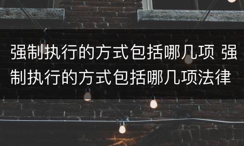 强制执行的方式包括哪几项 强制执行的方式包括哪几项法律