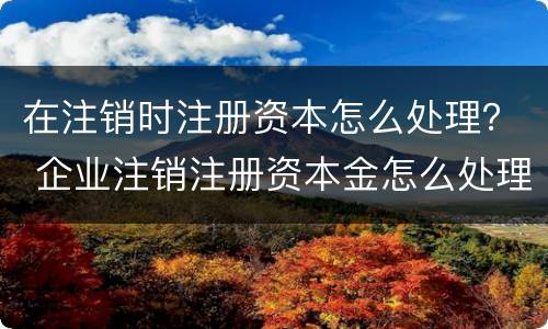 在注销时注册资本怎么处理？ 企业注销注册资本金怎么处理