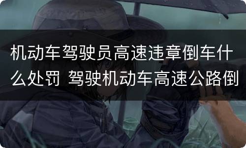 机动车驾驶员高速违章倒车什么处罚 驾驶机动车高速公路倒车扣几分