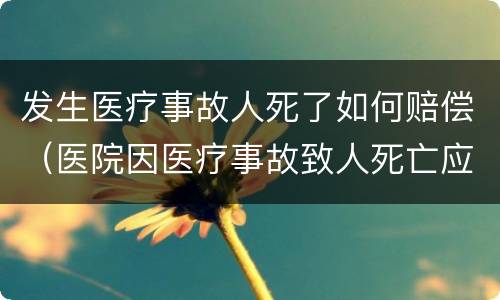 发生医疗事故人死了如何赔偿（医院因医疗事故致人死亡应赔偿多少钱）