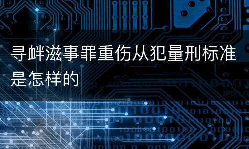 寻衅滋事罪重伤从犯量刑标准是怎样的