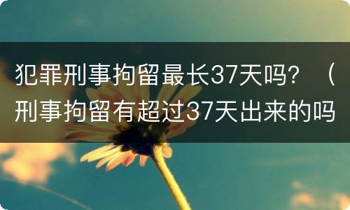 犯罪刑事拘留最长37天吗？（刑事拘留有超过37天出来的吗）