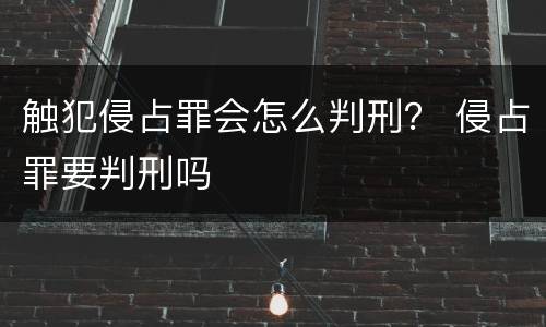 触犯侵占罪会怎么判刑？ 侵占罪要判刑吗