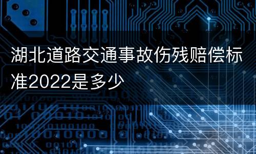 湖北道路交通事故伤残赔偿标准2022是多少