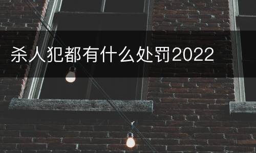 杀人犯都有什么处罚2022