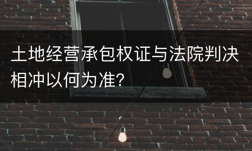 土地经营承包权证与法院判决相冲以何为准？