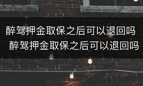 醉驾押金取保之后可以退回吗 醉驾押金取保之后可以退回吗多久