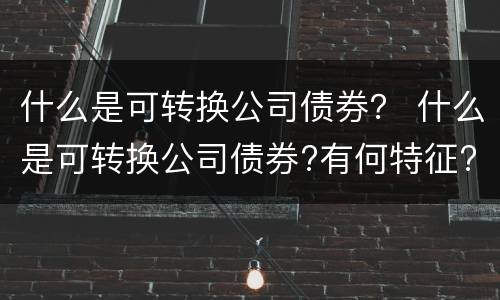 什么是可转换公司债券？ 什么是可转换公司债券?有何特征?