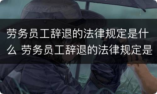 劳务员工辞退的法律规定是什么 劳务员工辞退的法律规定是什么意思