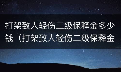 打架致人轻伤二级保释金多少钱（打架致人轻伤二级保释金多少钱一天）