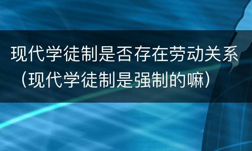 现代学徒制是否存在劳动关系（现代学徒制是强制的嘛）