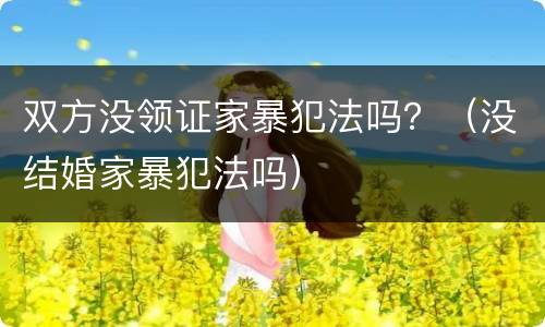 双方没领证家暴犯法吗？（没结婚家暴犯法吗）