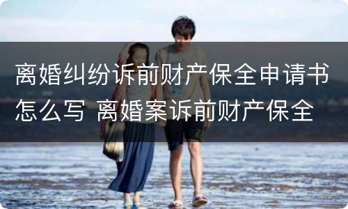 离婚纠纷诉前财产保全申请书怎么写 离婚案诉前财产保全