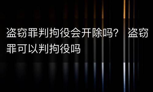 盗窃罪判拘役会开除吗？ 盗窃罪可以判拘役吗