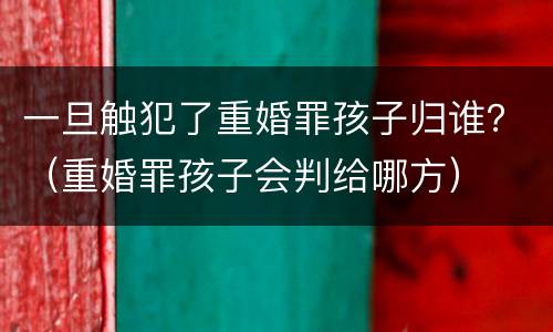 一旦触犯了重婚罪孩子归谁？（重婚罪孩子会判给哪方）