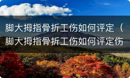 脚大拇指骨折工伤如何评定（脚大拇指骨折工伤如何评定伤残等级）