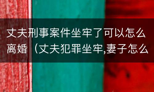 丈夫刑事案件坐牢了可以怎么离婚（丈夫犯罪坐牢,妻子怎么离婚）